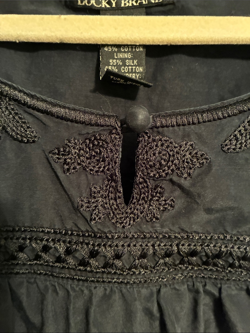 Lucky Brand Black Peasant Blouse - Picture 6 of 7